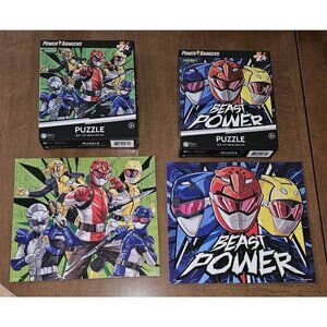 2 Power Rangers 24-Piece Jigsaw Puzzles Lot Beast Power Morphers Vista